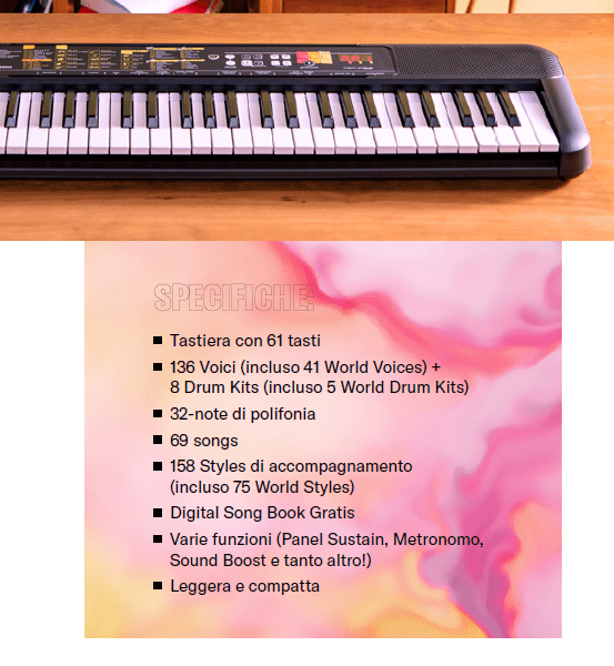 La tastiera a 61 tasti Yamaha F-52